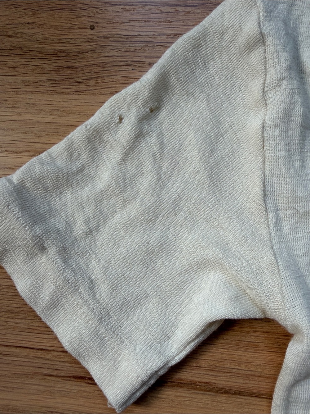 Cosilana German merino wool/silk crewneck cream short sleeve top sz EUR 152 - Picture 4 of 15